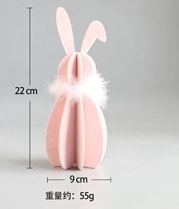 DAMAI Wholesale <b>Easter</b> Decor Plush Rabbit <b>Ornaments</b> Colorful DIY Wooden Slices Supplies Party Home Tabletop Decoration - Product Image 6