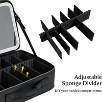 Lucky Case Organisateur de maquillage de voyage pour femmes Trousse de maquillage rose avec miroir d'éclairage LED Sac cosmétique en PU pour le stockage du kit de beauté