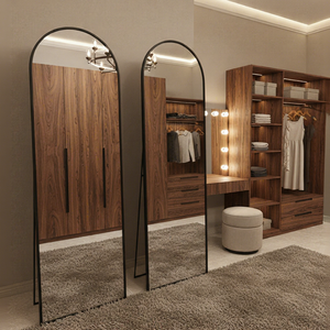 Large Long Wall <strong>Mirror</strong> <strong>Leaner</strong> <strong>Full</strong> <strong>Length</strong> Floor Bedroom Furniture Hanging Black Metal Frame <strong>Mirror</strong> - Product Image 1