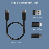 Caja de almacenamiento de cable de datos de carga rápida portátil de 60W, organizador USB multifuncional cinco en uno para dispositivos electrónicos Apple Android