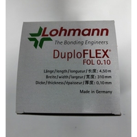 Ruban adhésif double face en caoutchouc Lohmann Duploflex Fol 0.10 vert pour montage sur panneau, 310 mm x 4,5 m, pour impression flexographique