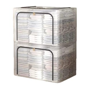 Caja de almacenamiento de tela plegable, organizador de tela de viaje apilable, armario, sala de estar, sistemas de almacenamiento de ropa, organizadores - Product Image 1
