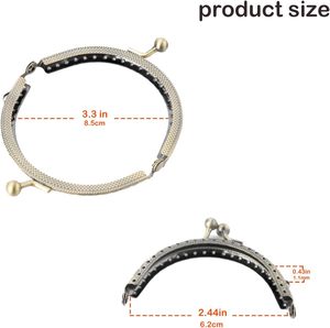 Cierre de monedero metálico Mtsooning de bronce con cierre de beso y arco para manualidades de costura DIY - Product Image 5