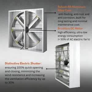 Ventilateur mural solaire robuste de 48 pouces, <span class=keywords><strong>extracteur</strong></span> <span class=keywords><strong>d</strong></span>'<span class=keywords><strong>air</strong></span> industriel pour l'élevage de volailles, les fermes <span class=keywords><strong>d</strong></span>'ovins et les serres - Product Image 3