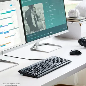 ชุดเมาส์คีย์บอร์ดแบบมีสาย USB กันน้ำสำหรับ <span class=keywords><strong>HP</strong></span> KM100การทำงานทางกลสำหรับโน้ตบุ๊คคอมพิวเตอร์เกมสำนักงานธุรกิจ - Product Image 5