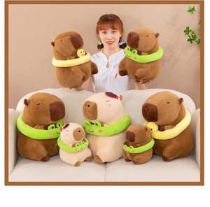 Cute Cartoon Capybara Stuffed Animal Plush Toys for Children's Birthday Gift Plush Toys Summer River Rat Swimming <b>Ring</b> Series - Product Image 5