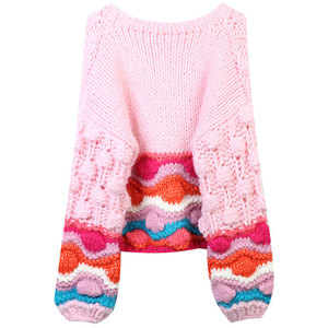 Jersey largo de punto de primavera con logotipo personalizado de <span class=keywords><strong>lana</strong></span> de mohair y alpaca con patrón abrigo de invierno para <span class=keywords><strong>mujer</strong></span> - Product Image 3