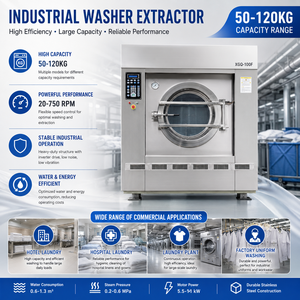 Laveuse industrielle à chargement lourd 380V autoportante pour blanchisserie, entretien textile et lavage de vêtements de travail - Product Image 3