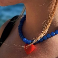 Boheemse zomer kleurrijke kralenketting lachend gezicht fruit veelzijdige kristallen ketting watermeloen citroenhart