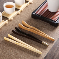 Vente en gros, protection de l'environnement, logo personnalisé, accessoires de café à thé, tuyau en cuivre en bambou, pince en bambou