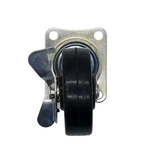 Factory Price High Load Bearing 1.5 Inch Rubber Swivel Light Duty Caster Wheels With Brake