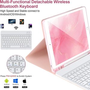 DSWERUOF เคสไอแพด 11 นิ้ว ฝาครอบคีย์บอร์ดแบบถอดได้พร้อมไฟแบ็คไลท์ ที่ใส่ดินสอ ปุ่มกดแบบสี่เหลี่ยม อินเทอร์เฟซ Type-C ให้ความรู้สึกสัมผัสที่สมบูรณ์แบบ - Product Image 5