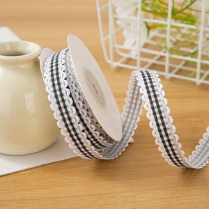 Ruban à bordure picot gingham classique de 1,5 cm, couleur personnalisée, pour emballage de boîtes cadeaux de luxe et décoration de fêtes, 10 yards/rouleau - Product Image 5
