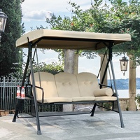 Lit balançoire d'extérieur en acier forgé de haute qualité avec auvent pour la plage, le balcon ou le jardin