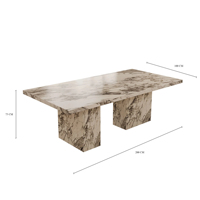 Table à manger Olivia en marbre Arabescato italien de Kumusi Furniture