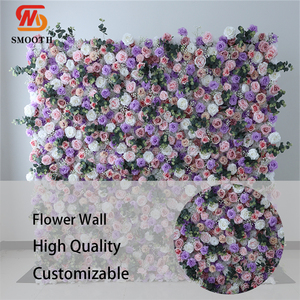 Rouleau de tissu mural en soie violette lisse de qualité supérieure pour décoration florale artificielle de mariages et événements - Product Image 2