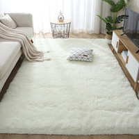 Tapis en polyester soyeux - Utilisation pour salon, chambre, bureau - Couleur unie minimaliste, antidérapant, facile d'entretien, lavable à la main