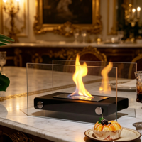 Cheminée à alcool de table, mini foyer portable au bioéthanol, flamme réelle, utilisation intérieure et extérieure pour la maison, le camping, le balcon, vente en gros