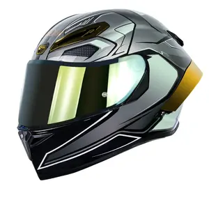 Hoge Kwaliteit Motorhelmen Galvaniseren Staartvleugel Full Face Helm Dot Gecertificeerd Twee Visoren Met 3c Abs 2023 Nieuw Ontwerp