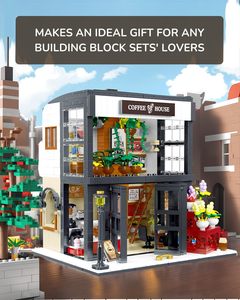 1454 PCS Floral Coffee House avec effets de lumière Blocs de construction <span class=keywords><strong>Jouet</strong></span> pour enfants-Jeu créatif sur le thème de la nature et modèles personnalisables - Product Image 3