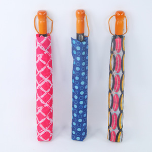 Double Layer Classic Golf <b>Automatic</b> Folding <b>Umbrella</b> Wooden Handle Polyester 102cm Diameter Promotional Business Advertising - Product Image 5