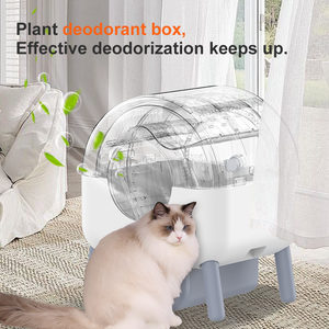 مورد منتجات حيوانات أليفة جديدة ، تحكم عبر التطبيق ، صندوق تنظيف ذاتي ، مرحاض إلكتروني للحيوانات الأليفة ، أوتوماتيكي ، قط ذكي - Product Image 2