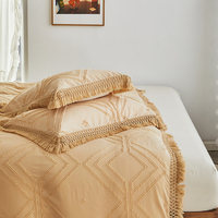 Ensemble de literie à pompons, style bohème, couvre-lit, taie d'oreiller, broderie appliquée, taies d'oreiller, 3 pièces, livraison directe, ensemble de housse de couette
