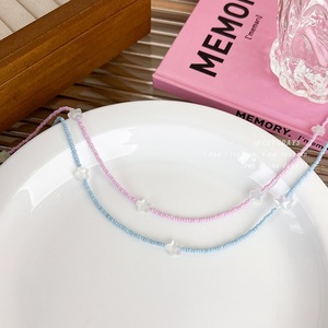 Collar <span class=keywords><strong>de</strong></span> Cuentas <span class=keywords><strong>de</strong></span> Vidrio con Diseño <span class=keywords><strong>de</strong></span> Estrella, Color Macaron, Estilo Dulce y Femenino, Unisex, Gran Venta - Product Image 3