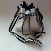 Sacs à bandoulière unisexes pour femme, fermeture à cordon, bretelles, sac seau à grande capacité, motif nœuds, polyester durable