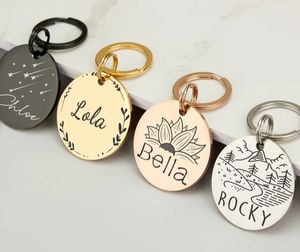 Водонепроницаемая гравированная бирка для собак, двухсторонняя Бесшумная бирка для ошейника, индивидуальная бирка для собак, бирка для кошек, бирка для кошек, бирка для собак, бирка для имен домашних животных - Product Image 1