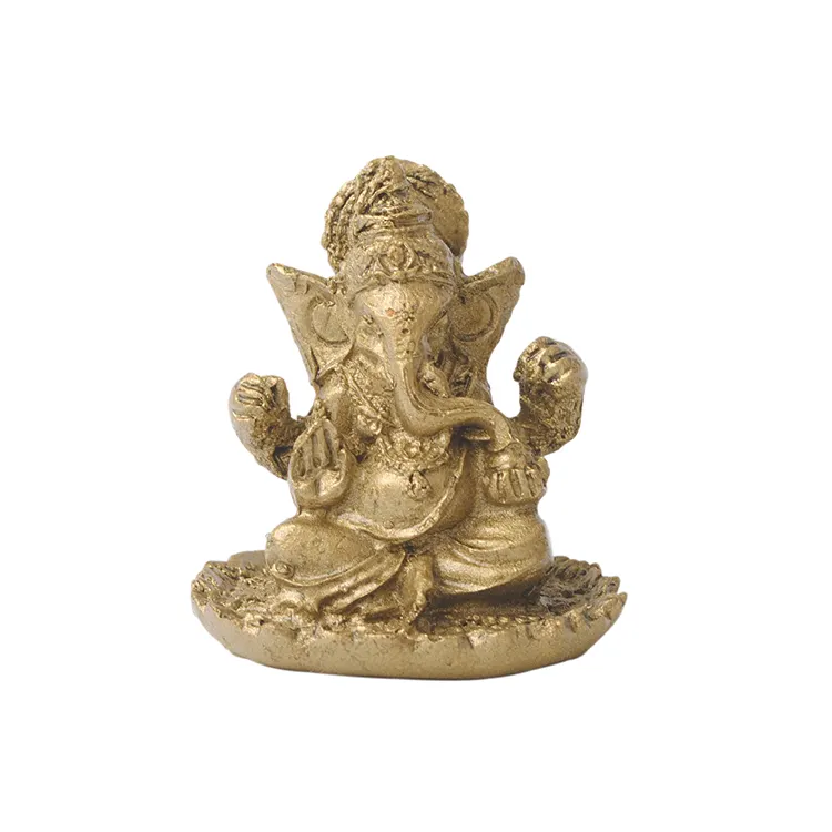 Marble Look Ganesha Modern Art Indian Prayer Item Antique Bronze Hindu Statue