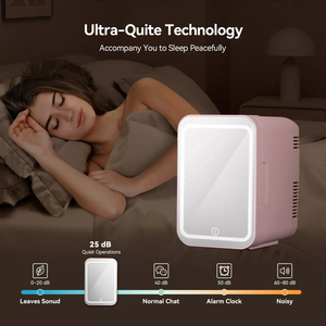 <span class=keywords><strong>Mini</strong></span> Refrigerador Eléctrico Portátil de 4L, Color Rosa, con Puerta de Espejo, Intensidad de Luz Ajustable, Bajo Nivel de Ruido, <span class=keywords><strong>para</strong></span> Uso en Hoteles, Ahorro de Energía - Product Image 3