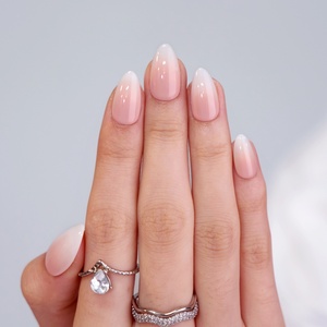 Btartbox 30 pièces Faux Ongles Courts Amande Personnalisés Haute Qualité Design Dégradé Vente en Gros Gels Souples à Presser Luxe - Product Image 2