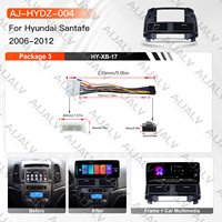 Pantalla Táctil de 12.3'' con Kit Completo de Marco de Panel de Instrumentos ABS para SANTAFE 2006-2012, LHD/RHD, con Sistema Multimedia Android, GPS y Amplificador