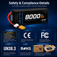 Batterie LiPo 6S 22.2V 8000mAh 25C de Qualité Supérieure 2026 – Pack Rechargeable Puissance Maximale pour Quad de Course FPV Professionnel
