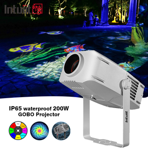 Projecteur Gobo LED 200W RGBW DMX512, 7 couleurs, angle de faisceau de 30°, en aluminium, éclairage de projection à intensité variable, chaque image peut créer un effet ondulé - Product Image 4