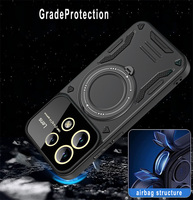 Étui de protection magnétique pour Xiaomi Redmi Note 13R 13 Pro+ 13 12 11 Pro Poco M6 Pro Protection de l'objectif de l'appareil photo Support rotatif Coque arrière