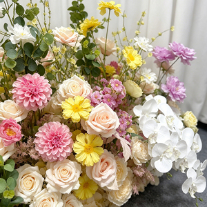 Promise Artificial Mixed Flowers Arrangement Handmade Polyester Wedding <b>Decoration</b> Classic Style High Simulation - Product Image 3