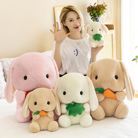 Jouets en peluche personnalisés en coton PP doux, lapins mignons avec doublure en maille pour filles, cadeaux de la Saint-Valentin et d'anniversaire pour enfants