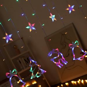 ไฟ LED พลังงานแสงอาทิตย์รูปดาวและพระจันทร์ ระดับ IP65 สำหรับตกแต่งเทศกาลกลางแจ้ง ลานบ้าน แคมป์ปิ้ง คริสต์มาส ดาวหลากสีสัน - Product Image 3