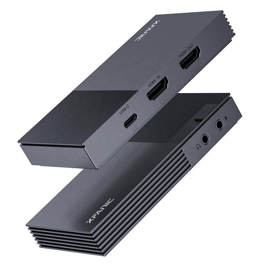 4k HDMI+USB C+3.5mm Audio+Microphone loop out capture card for live broadcasting