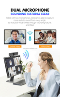 Manuel odaklama 4K UHD PC Webcam 8MP USB arayüzü Video konferans canlı akışı Zoom Skype ekipleri ile uyumlu
