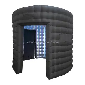2023 vendite calde 10ft x 9ft 360 Photo Booth Enclosure nero tenda stile gonfiabile LED Photo Booth sfondo