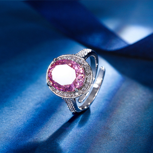 Luxe Fijne Sieraden Rood Geel Roze Paars Gemalen Ijs Geslepen Cz Diamanten Ovale Ring Prinses Diana Edelsteen Vrouwen Verlovingsringen - Product Image 5