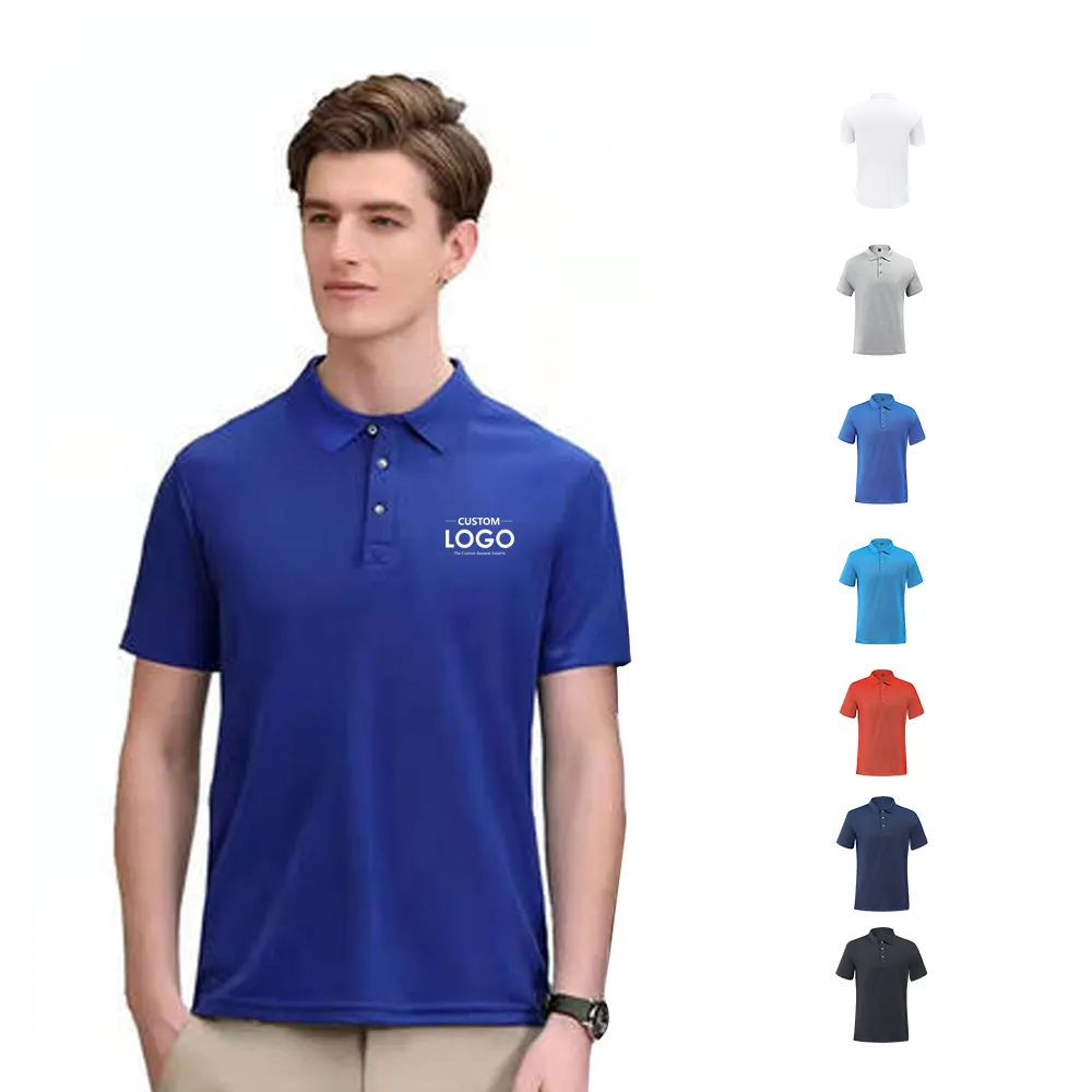 Heren Polo Grote Maat Heren Poloshirts Katoenen Poloshirts Korte Mouw Hemelsblauwe Kleur