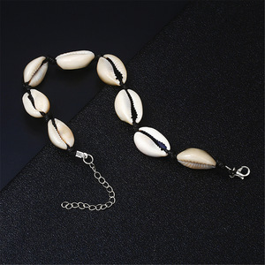 Tobillera Bohemia con Conchas Marinas y Hilo Negro, Adorno para el Pie de Mujer, Origen Yiwu X0264 - Product Image 3