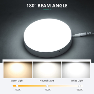 Painel de luz <span class=keywords><strong>led</strong></span> com economia de energia, sala de estar, superfície de alumínio redonda, 18w, 24w, 36w e 48w, sem moldura - Product Image 4