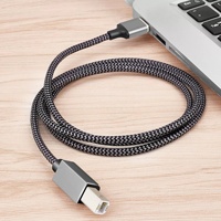 Câble d'imprimante USB 2.0 A vers B mâle en nylon tressé métallique de haute qualité Cantell, 1,5 m, pour ordinateur et appareil photo