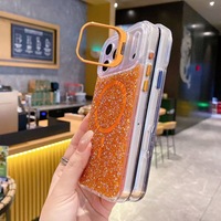 Coque de téléphone magnétique en métal de 2,0 mm avec plaque arrière en diamant scintillant pour iPhone 17 Pro Max