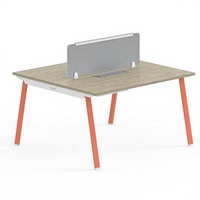 Poste de travail modulaire pour bureau, configuration extensible pour 2, 4, 6 ou 8 personnes, avec cloison de séparation, structure en acier, panneau MFC E0